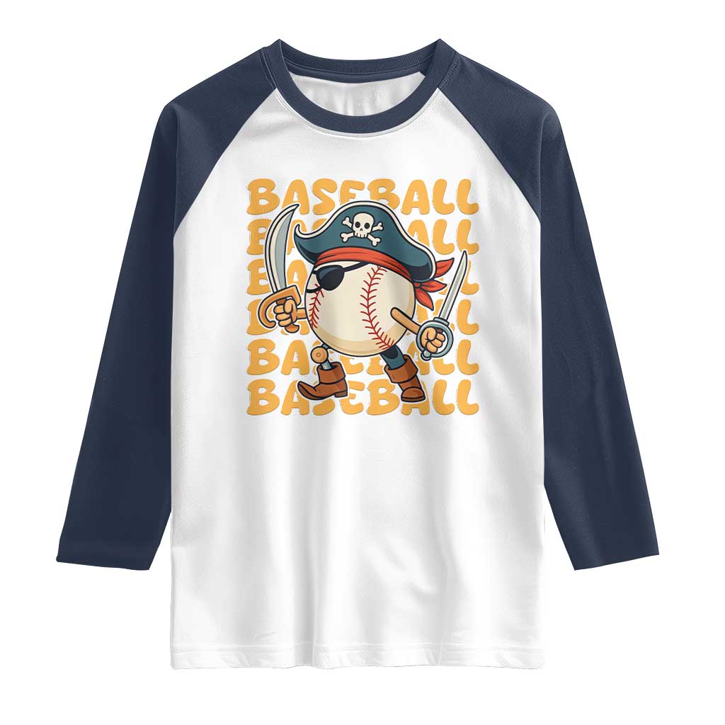 Funny Pirate Baseball Raglan Shirt Sport Lover Gift - Wonder Print Shop