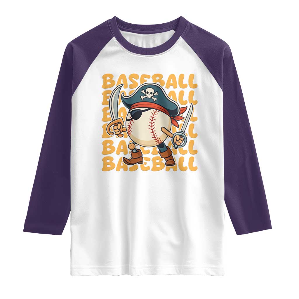 Funny Pirate Baseball Raglan Shirt Sport Lover Gift - Wonder Print Shop