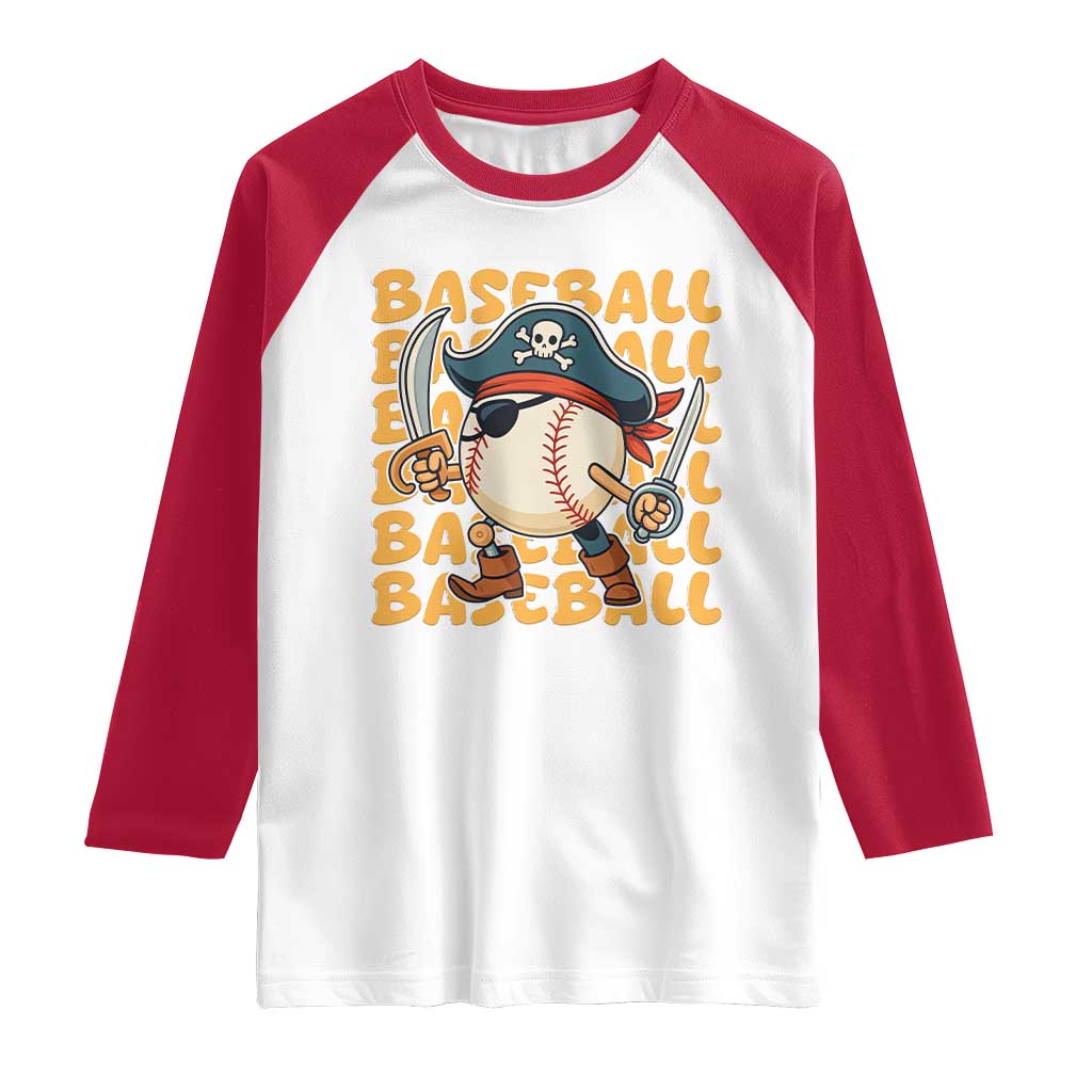 Funny Pirate Baseball Raglan Shirt Sport Lover Gift - Wonder Print Shop