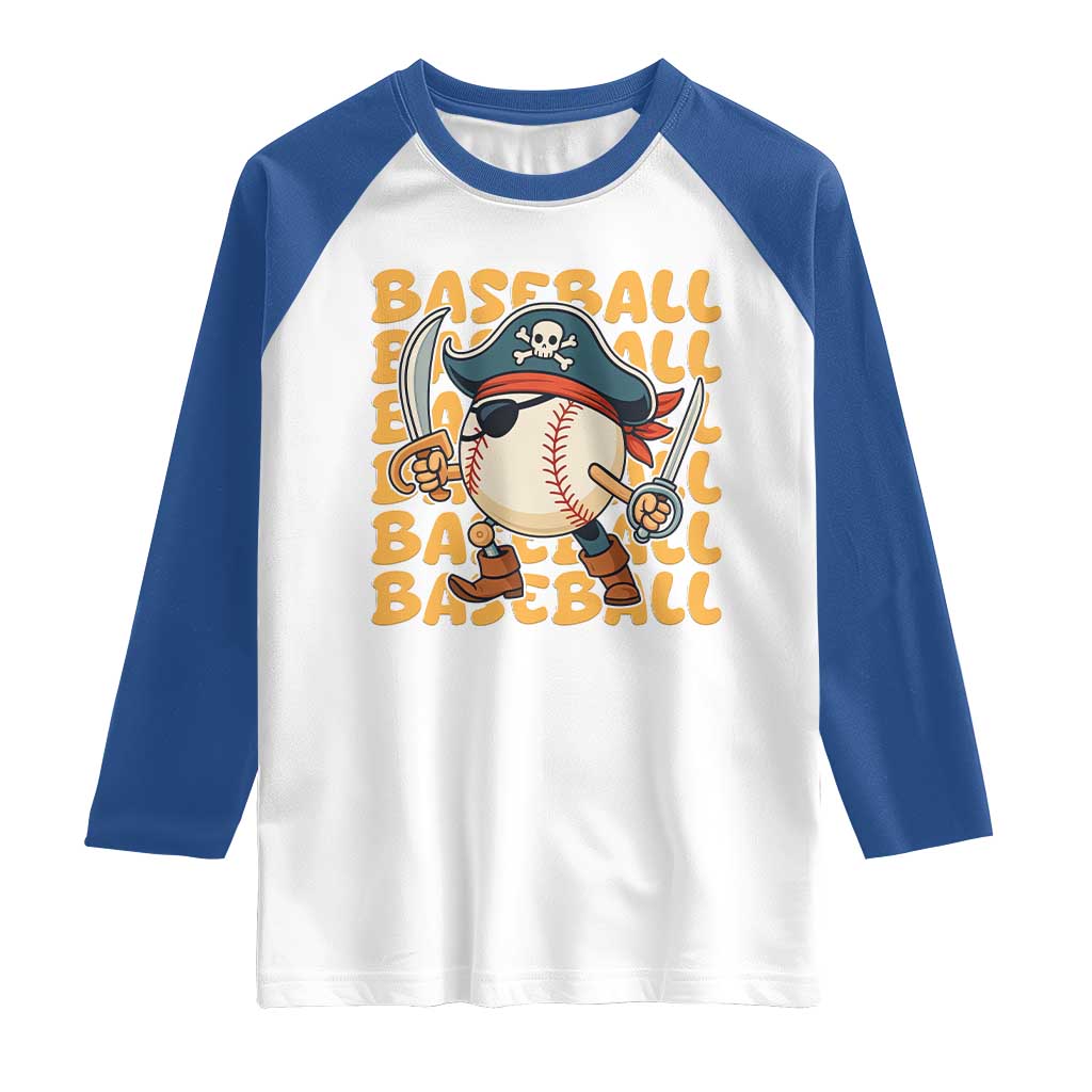 Funny Pirate Baseball Raglan Shirt Sport Lover Gift - Wonder Print Shop