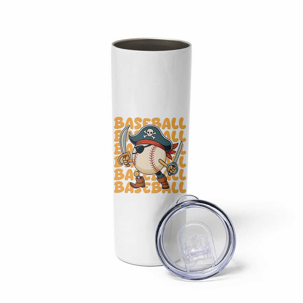 Funny Pirate Baseball Skinny Tumbler Sport Lover Gift
