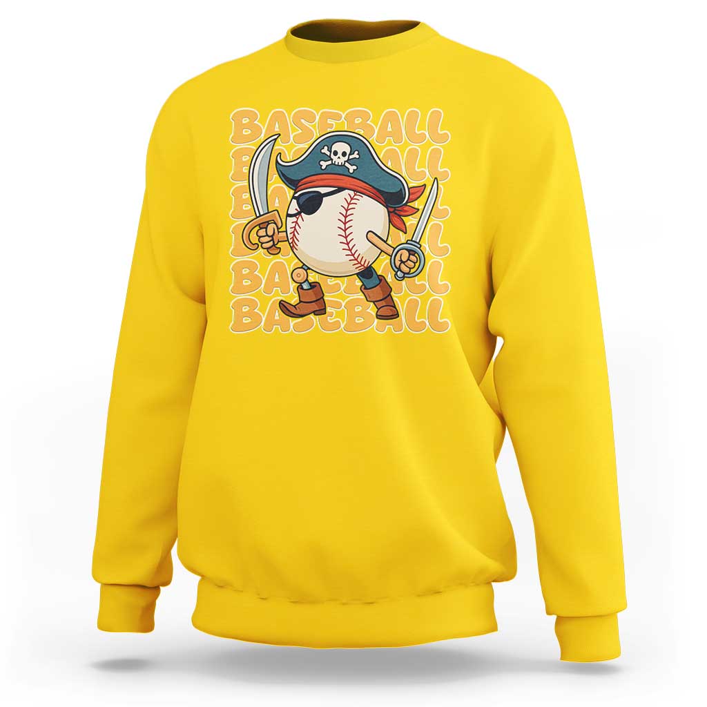 Funny Pirate Baseball Sweatshirt Sport Lover Gift - Wonder Print Shop