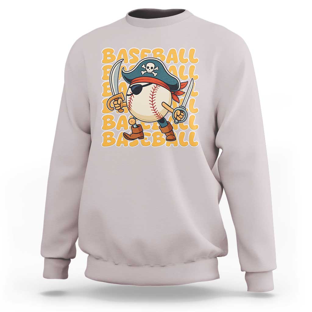 Funny Pirate Baseball Sweatshirt Sport Lover Gift - Wonder Print Shop