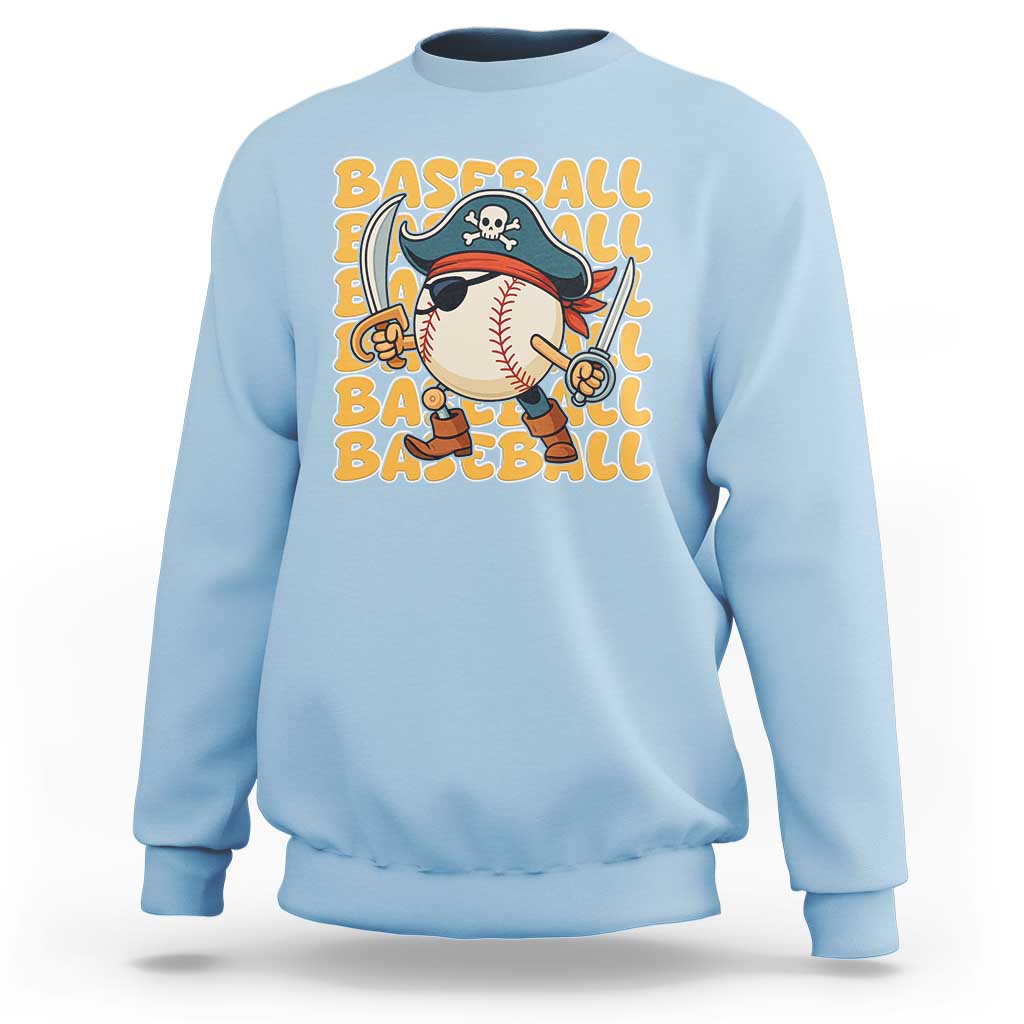 Funny Pirate Baseball Sweatshirt Sport Lover Gift - Wonder Print Shop