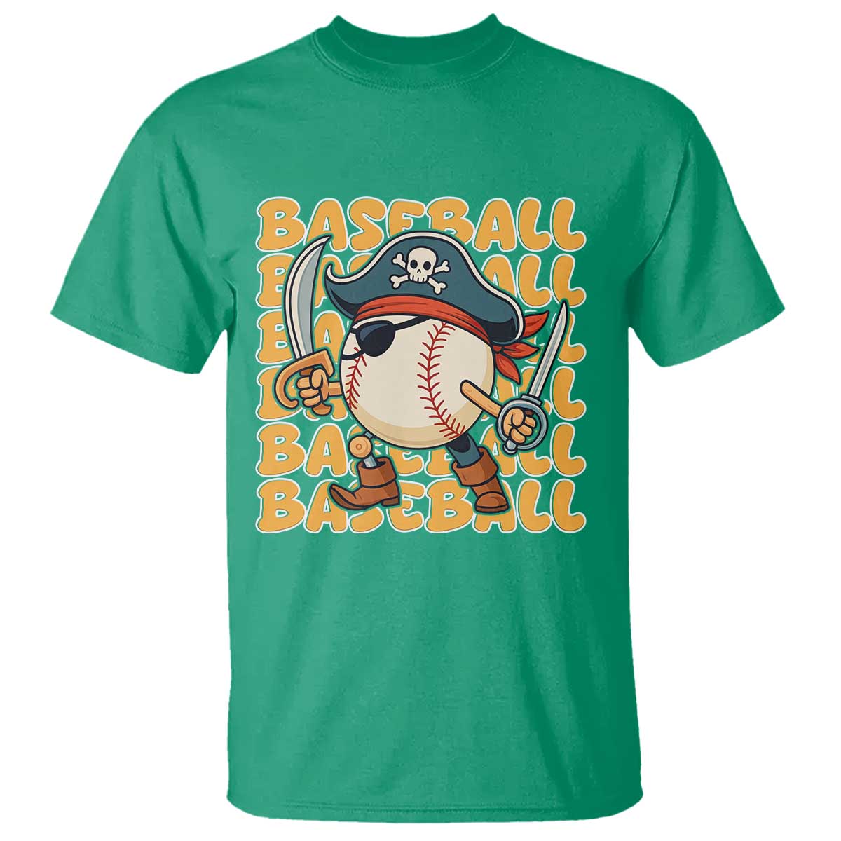 Funny Pirate Baseball T Shirt Sport Lover Gift - Wonder Print Shop