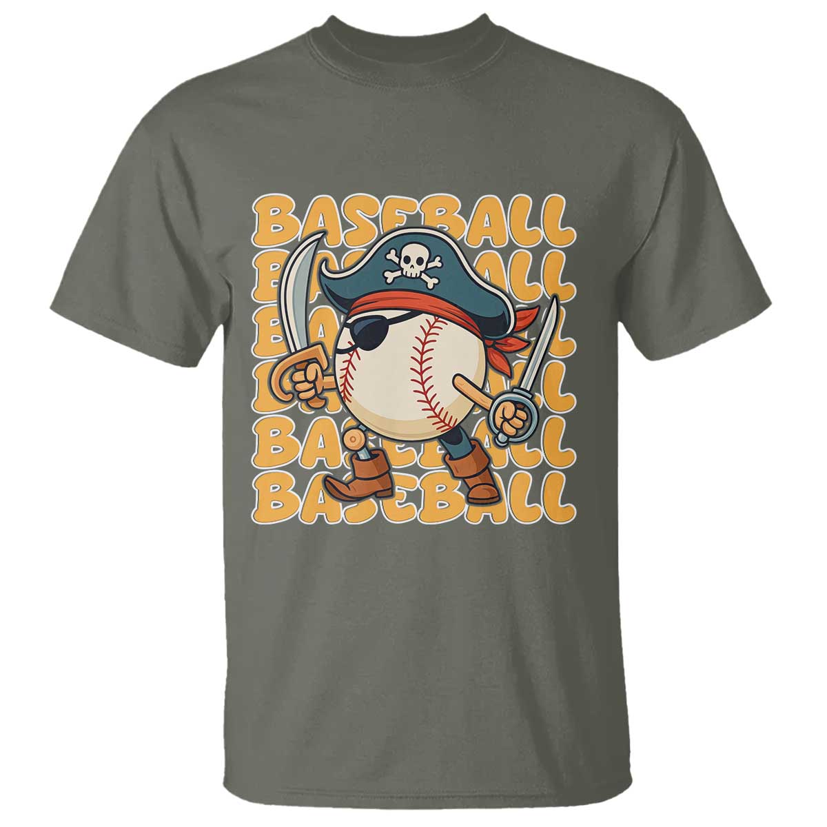 Funny Pirate Baseball T Shirt Sport Lover Gift - Wonder Print Shop