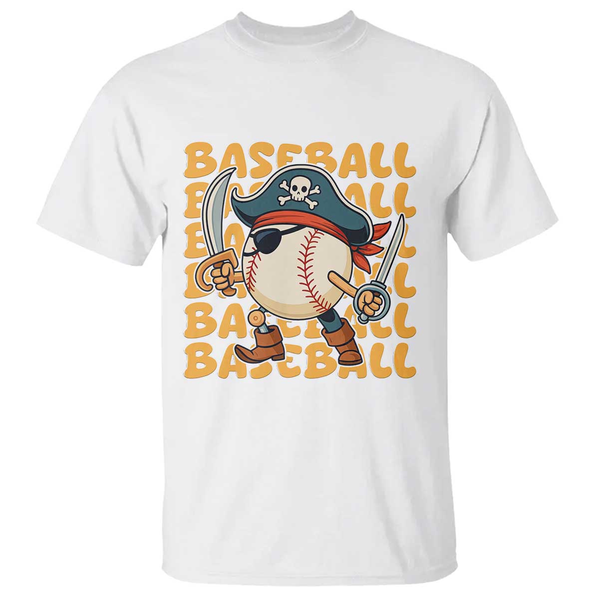 Funny Pirate Baseball T Shirt Sport Lover Gift - Wonder Print Shop