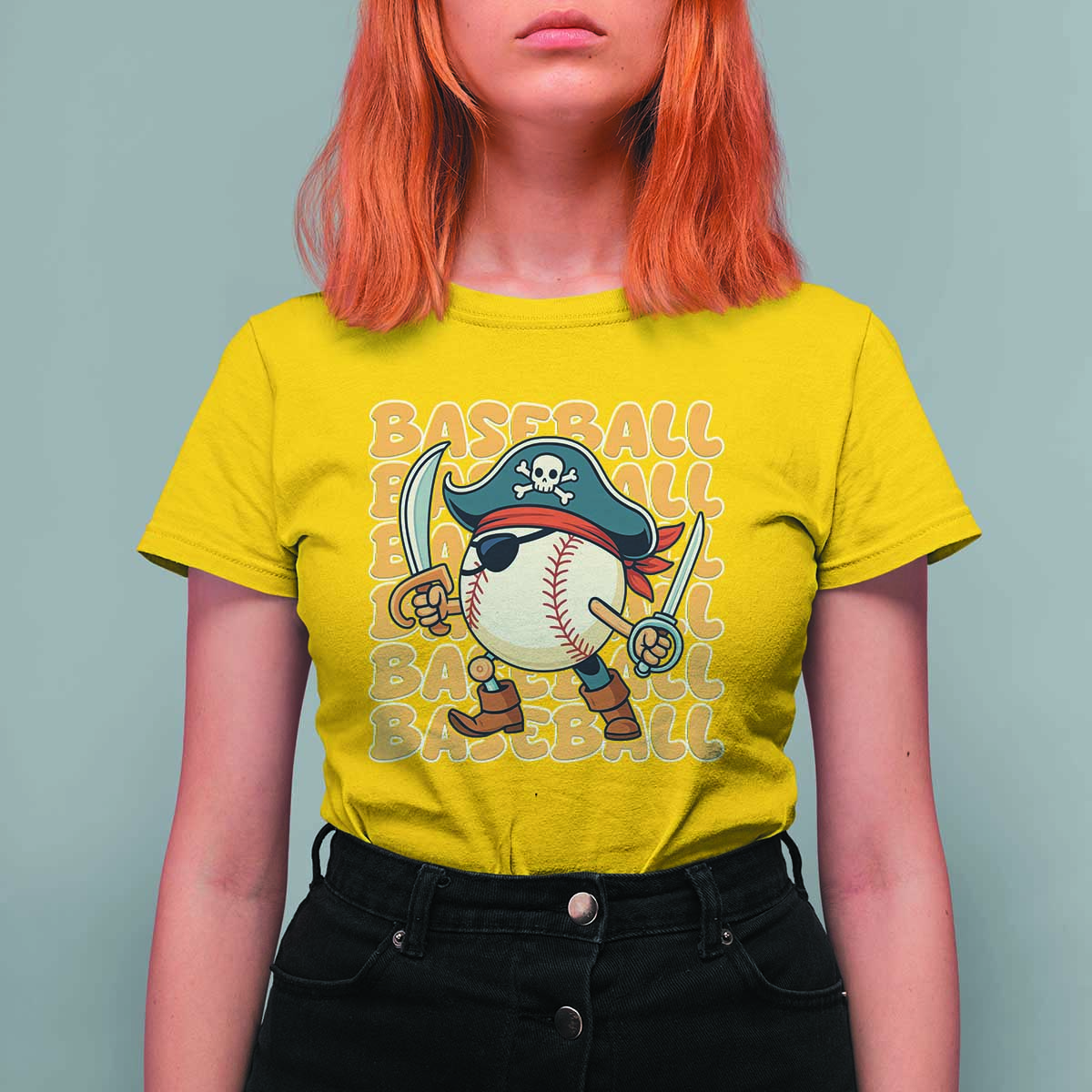 Funny Pirate Baseball T Shirt For Women Sport Lover Gift - Wonder Print Shop