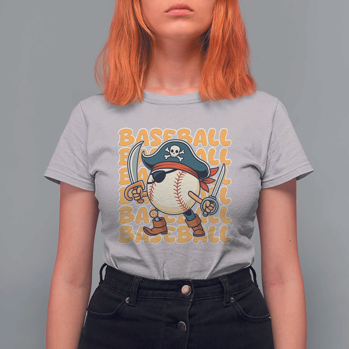 Funny Pirate Baseball T Shirt For Women Sport Lover Gift - Wonder Print Shop