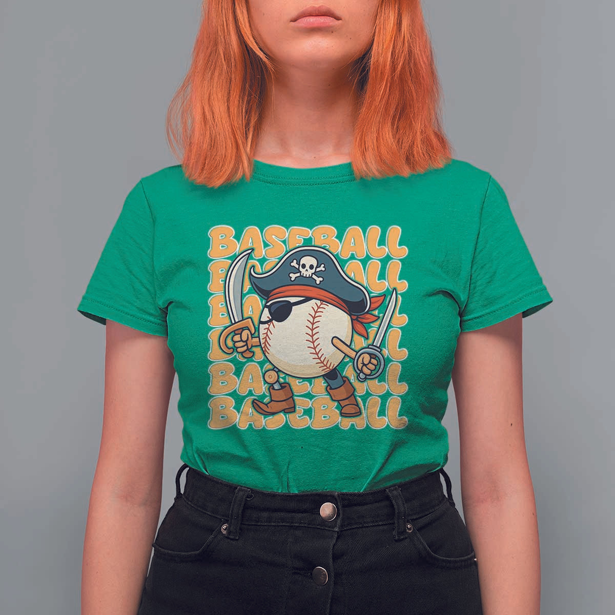 Funny Pirate Baseball T Shirt For Women Sport Lover Gift - Wonder Print Shop