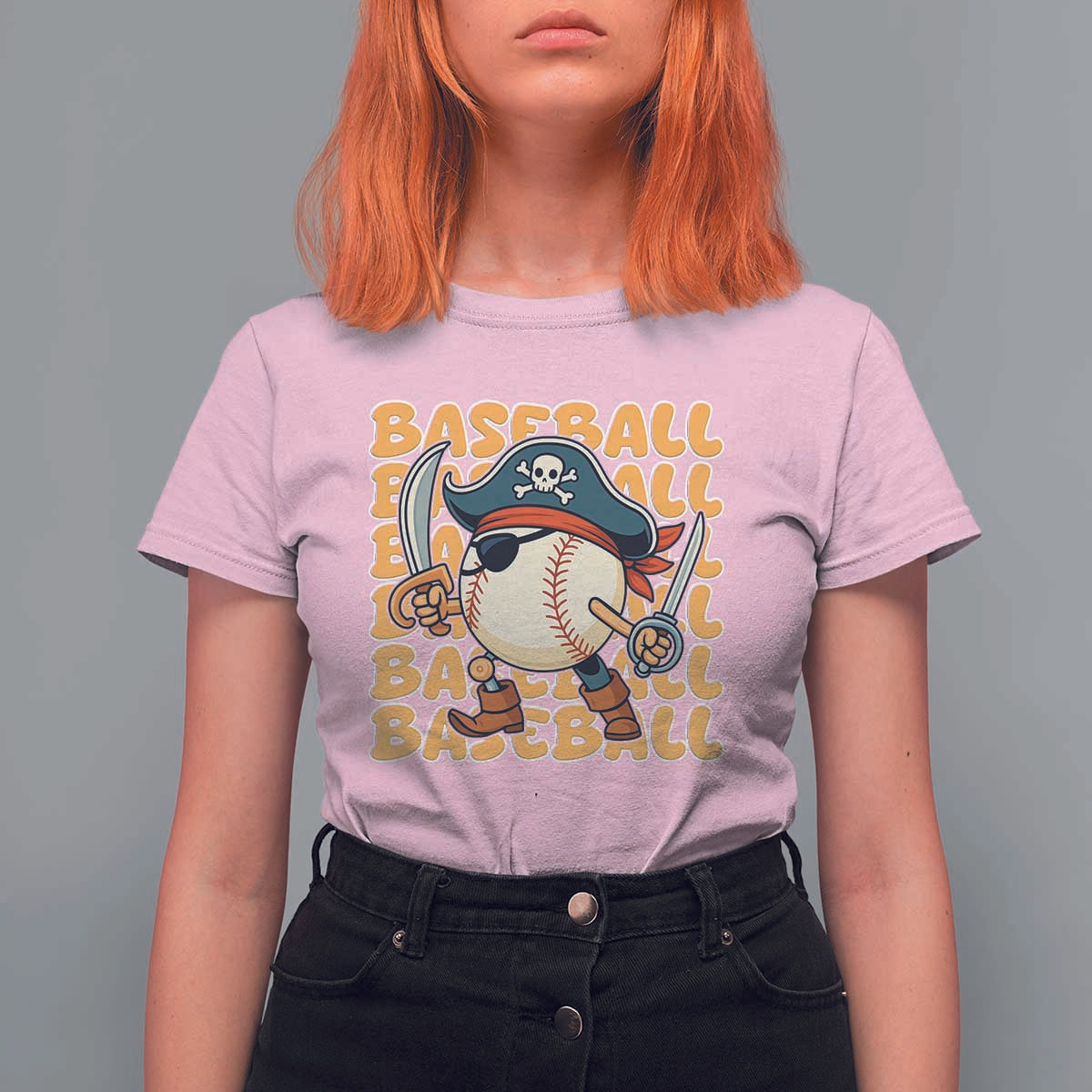 Funny Pirate Baseball T Shirt For Women Sport Lover Gift - Wonder Print Shop