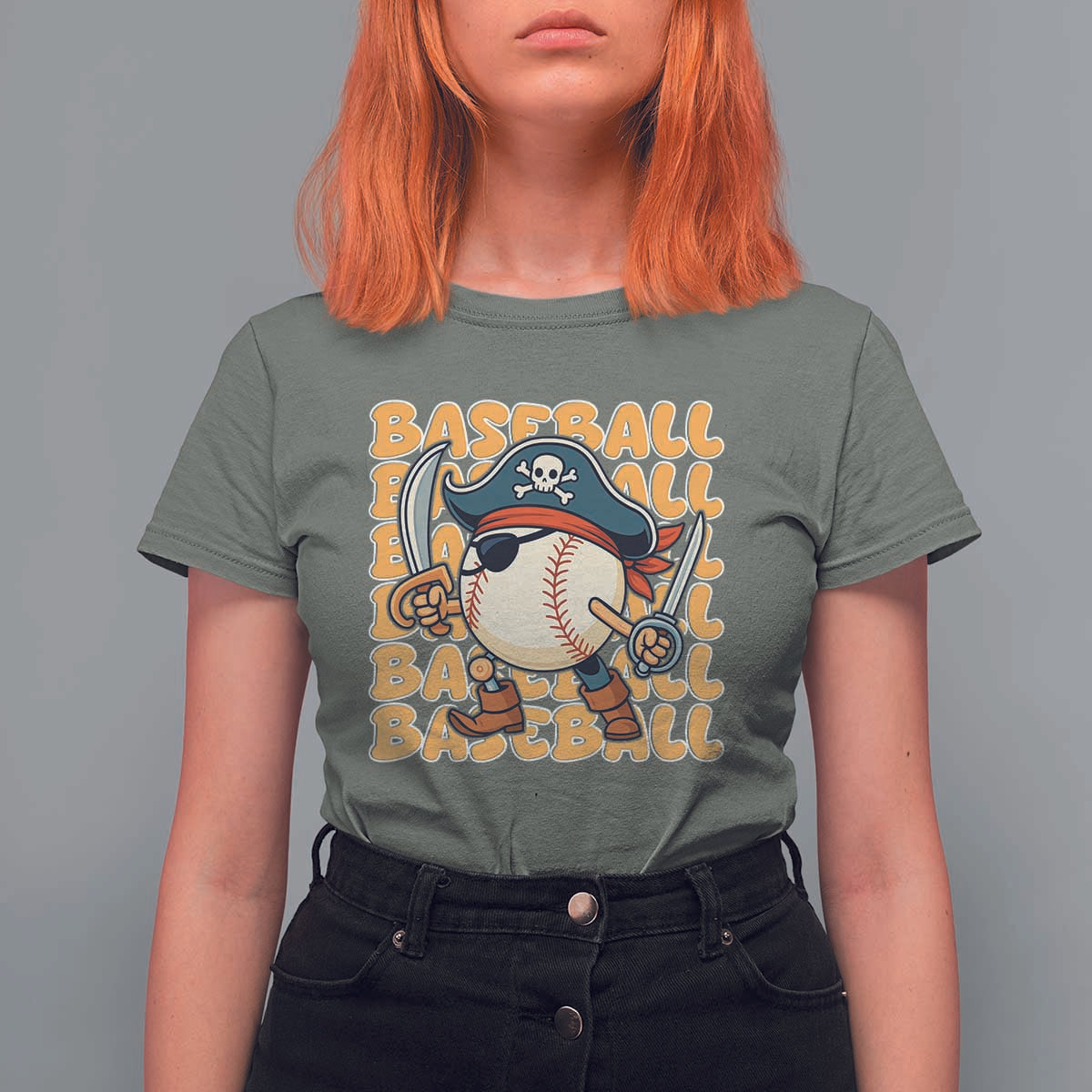 Funny Pirate Baseball T Shirt For Women Sport Lover Gift - Wonder Print Shop