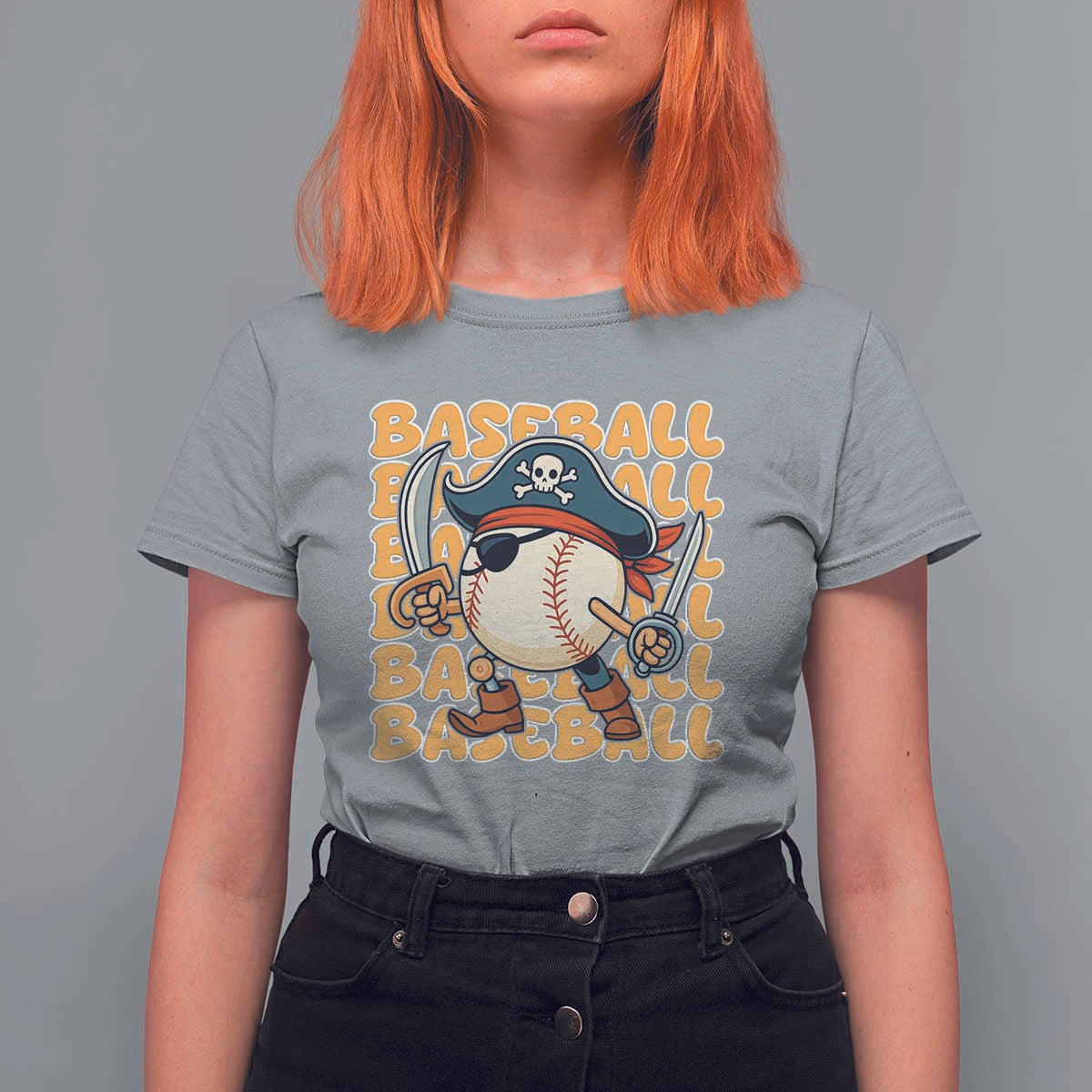 Funny Pirate Baseball T Shirt For Women Sport Lover Gift - Wonder Print Shop