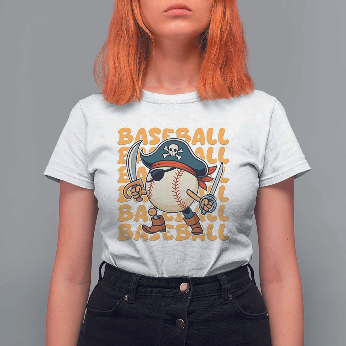 Funny Pirate Baseball T Shirt For Women Sport Lover Gift - Wonder Print Shop