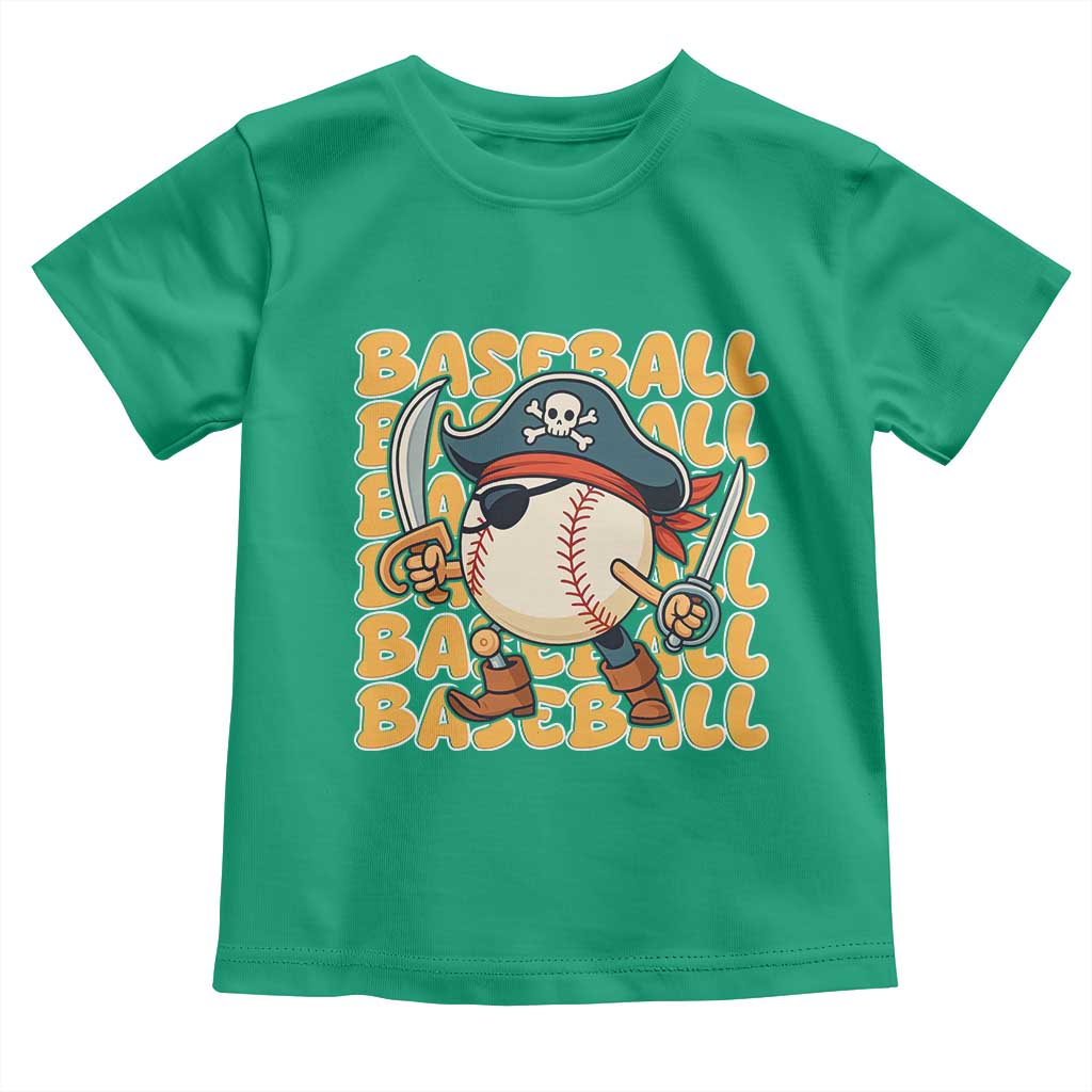 Funny Pirate Baseball Toddler T Shirt Sport Lover Gift - Wonder Print Shop