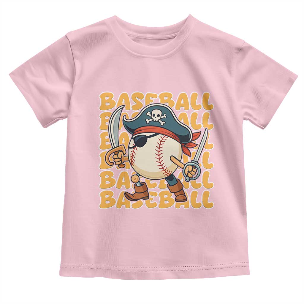 Funny Pirate Baseball Toddler T Shirt Sport Lover Gift - Wonder Print Shop