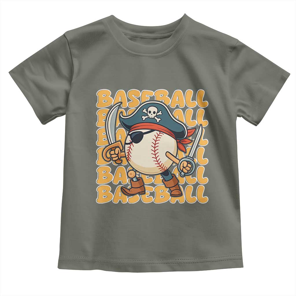 Funny Pirate Baseball Toddler T Shirt Sport Lover Gift - Wonder Print Shop