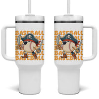 Funny Pirate Baseball Tumbler With Handle Sport Lover Gift