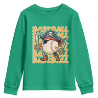 Funny Pirate Baseball Youth Sweatshirt Sport Lover Gift - Wonder Print Shop
