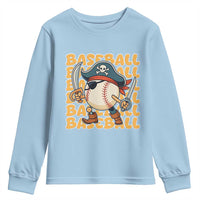 Funny Pirate Baseball Youth Sweatshirt Sport Lover Gift - Wonder Print Shop
