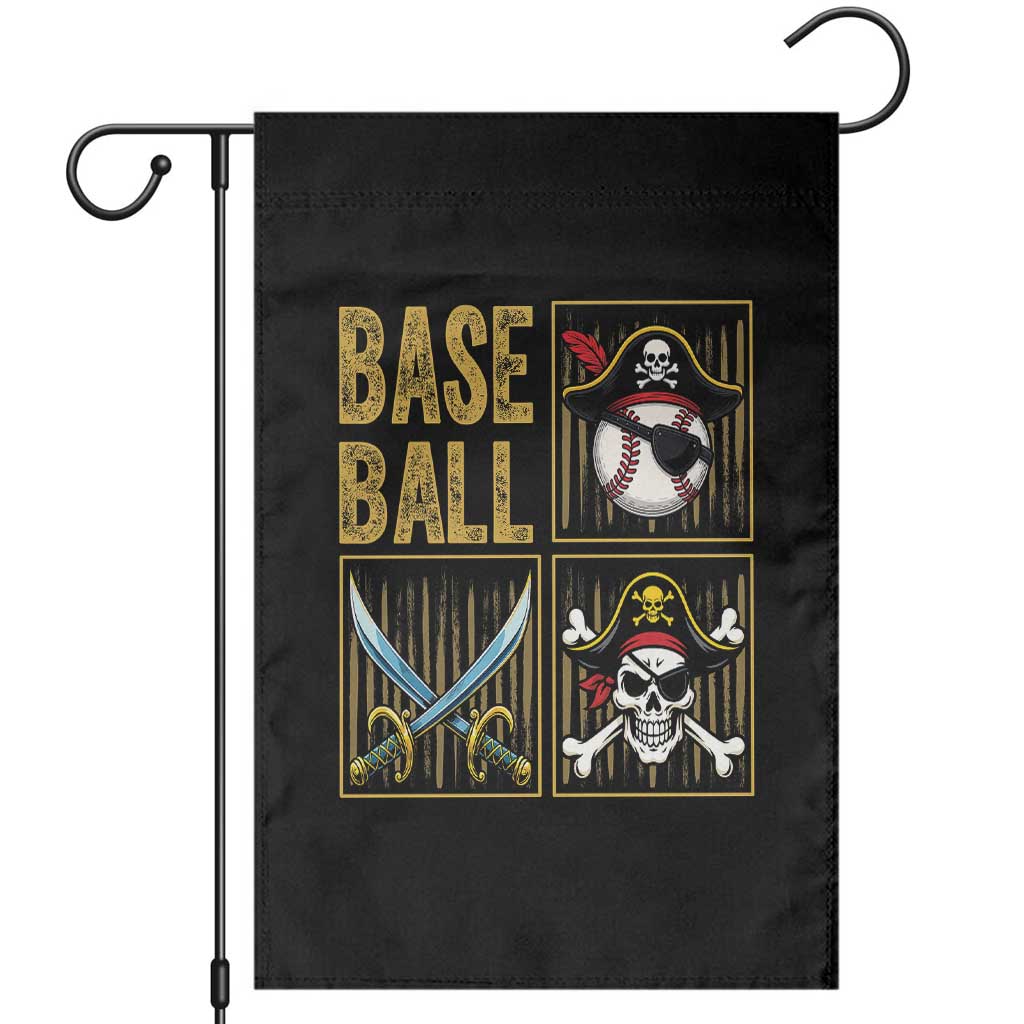 Funny Pirate Skeleton Baseball Garden Flag Sports Lover Gifts - Wonder Print Shop