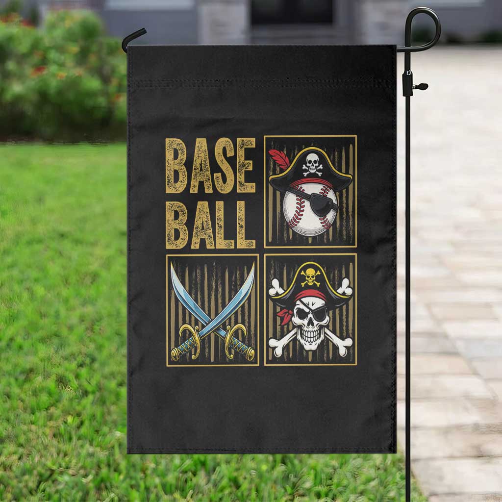 Funny Pirate Skeleton Baseball Garden Flag Sports Lover Gifts - Wonder Print Shop