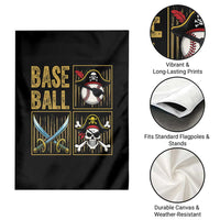 Funny Pirate Skeleton Baseball Garden Flag Sports Lover Gifts - Wonder Print Shop