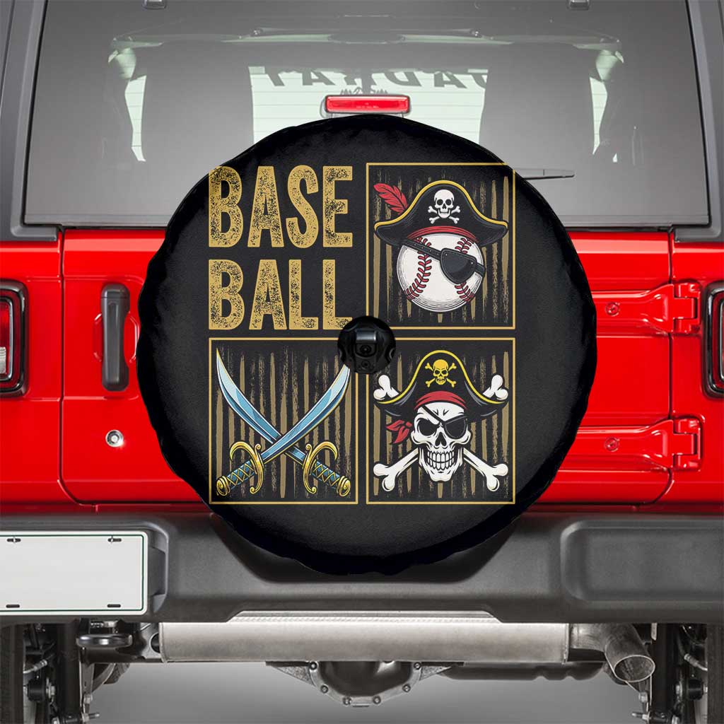 Funny Pirate Skeleton Baseball Spare Tire Cover Sports Lover Gifts - Wonder Print Shop