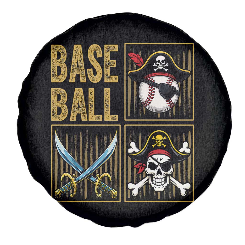 Funny Pirate Skeleton Baseball Spare Tire Cover Sports Lover Gifts - Wonder Print Shop