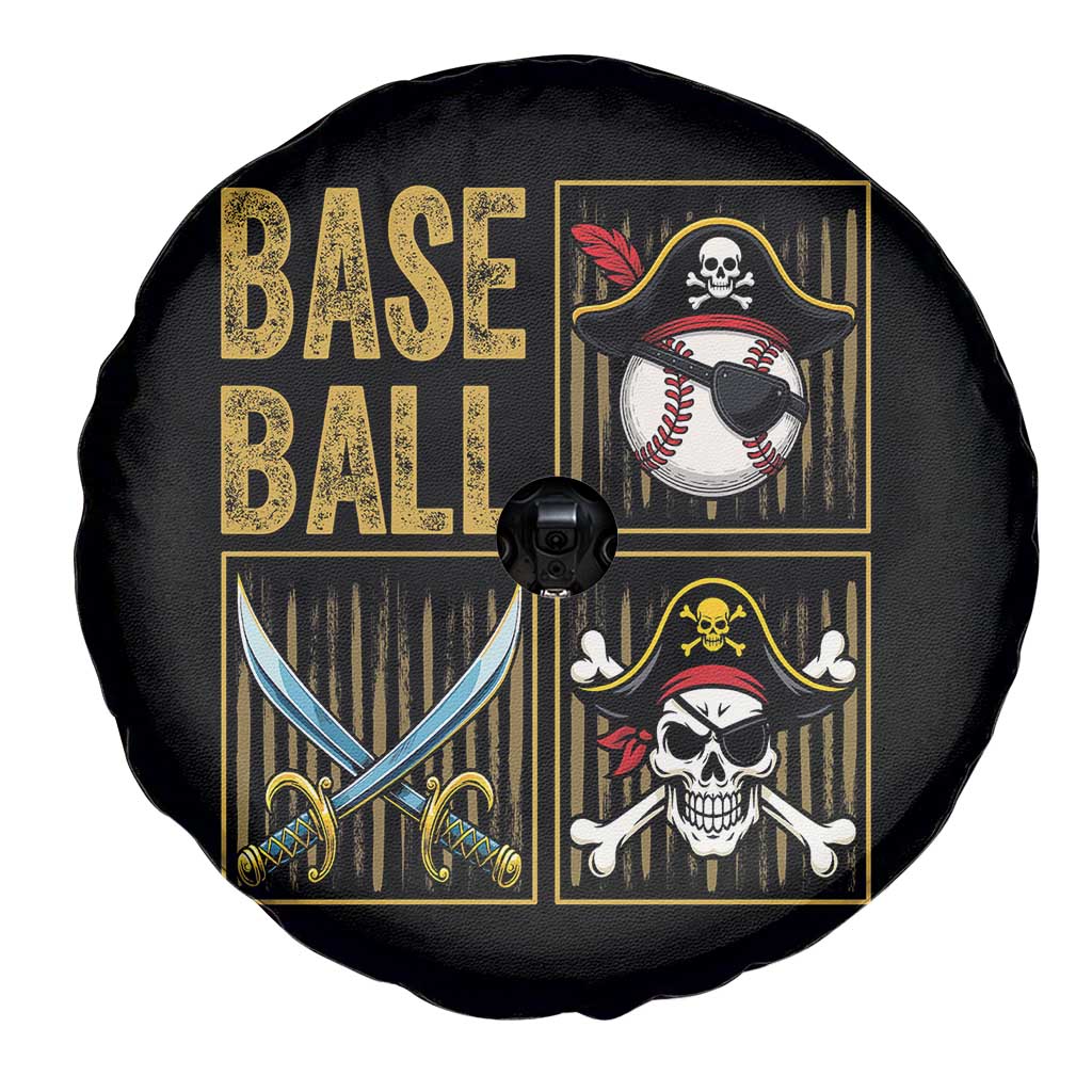 Funny Pirate Skeleton Baseball Spare Tire Cover Sports Lover Gifts - Wonder Print Shop