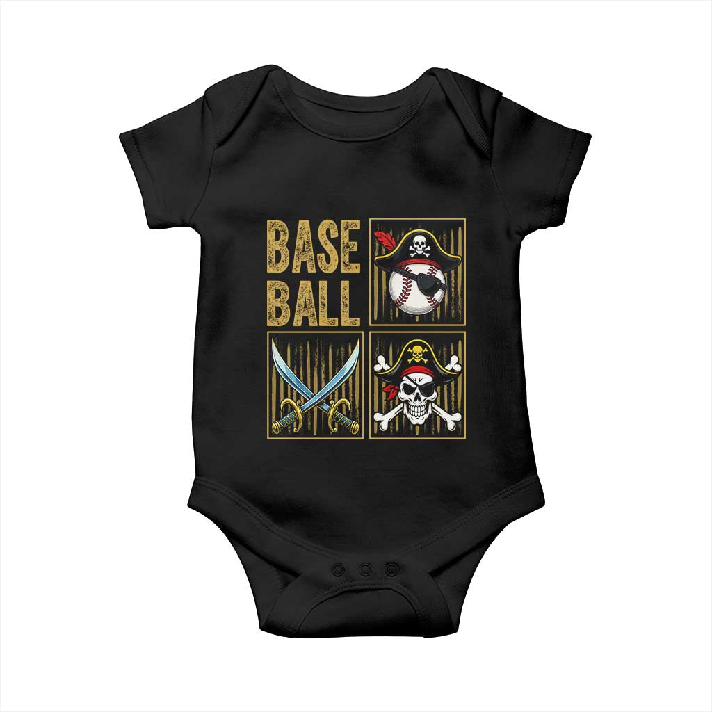 Funny Pirate Skeleton Baseball Baby Onesie Sports Lover Gifts - Wonder Print Shop