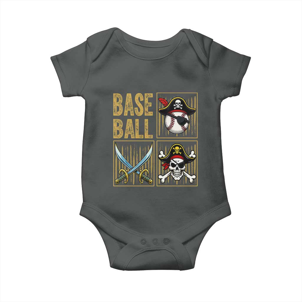 Funny Pirate Skeleton Baseball Baby Onesie Sports Lover Gifts - Wonder Print Shop