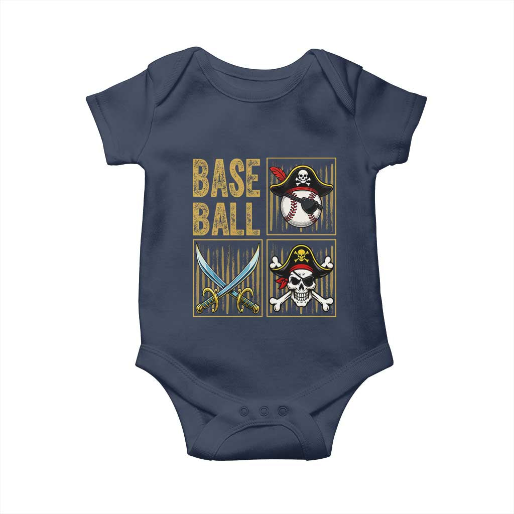 Funny Pirate Skeleton Baseball Baby Onesie Sports Lover Gifts - Wonder Print Shop