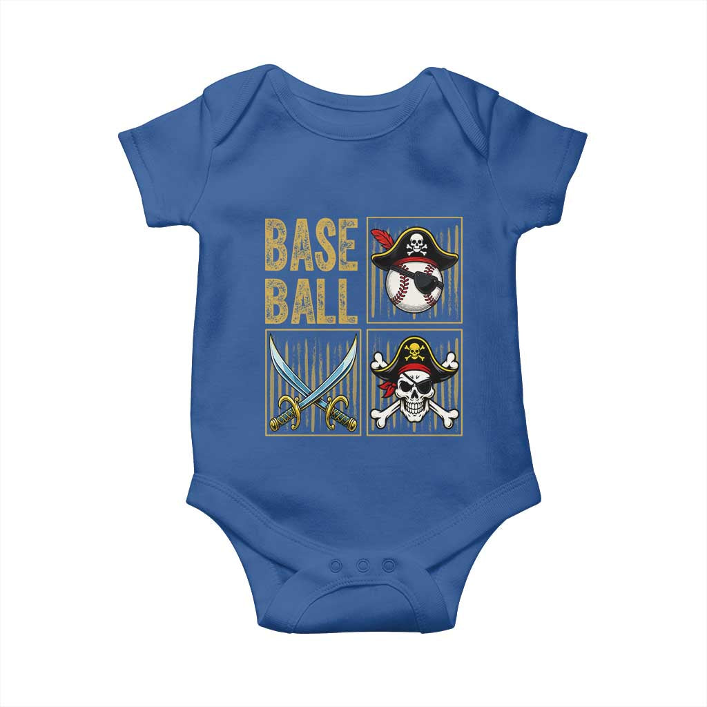 Funny Pirate Skeleton Baseball Baby Onesie Sports Lover Gifts - Wonder Print Shop