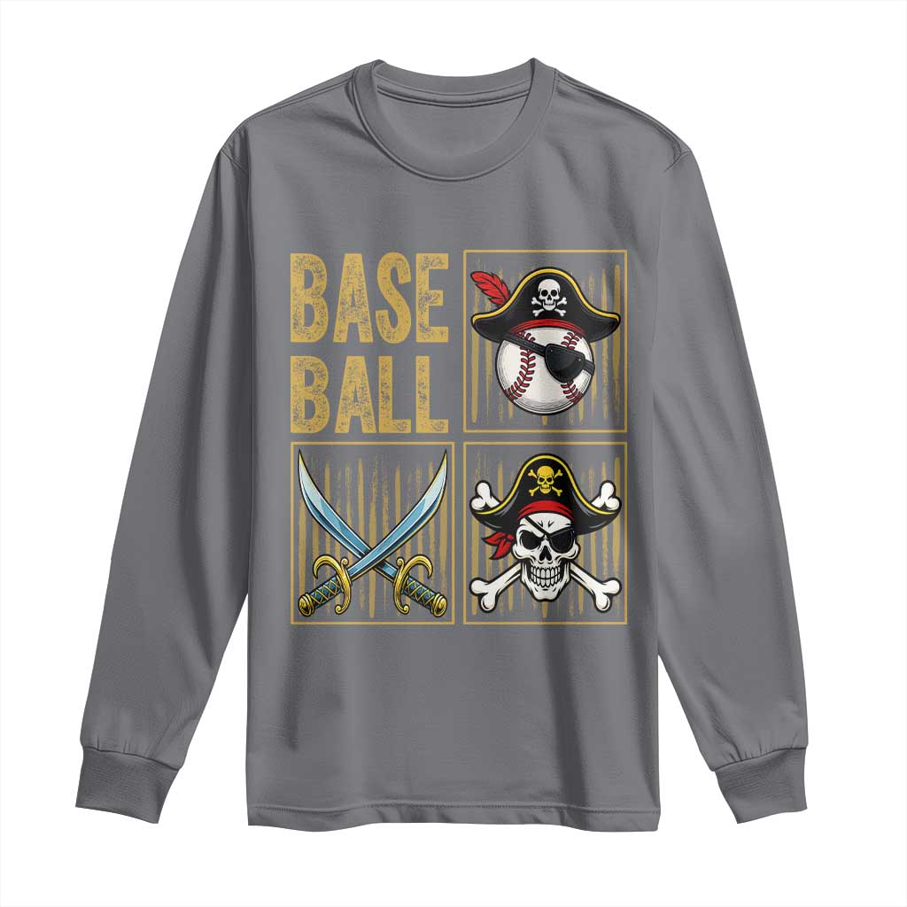 Funny Pirate Skeleton Baseball Long Sleeve Shirt Sports Lover Gifts - Wonder Print Shop