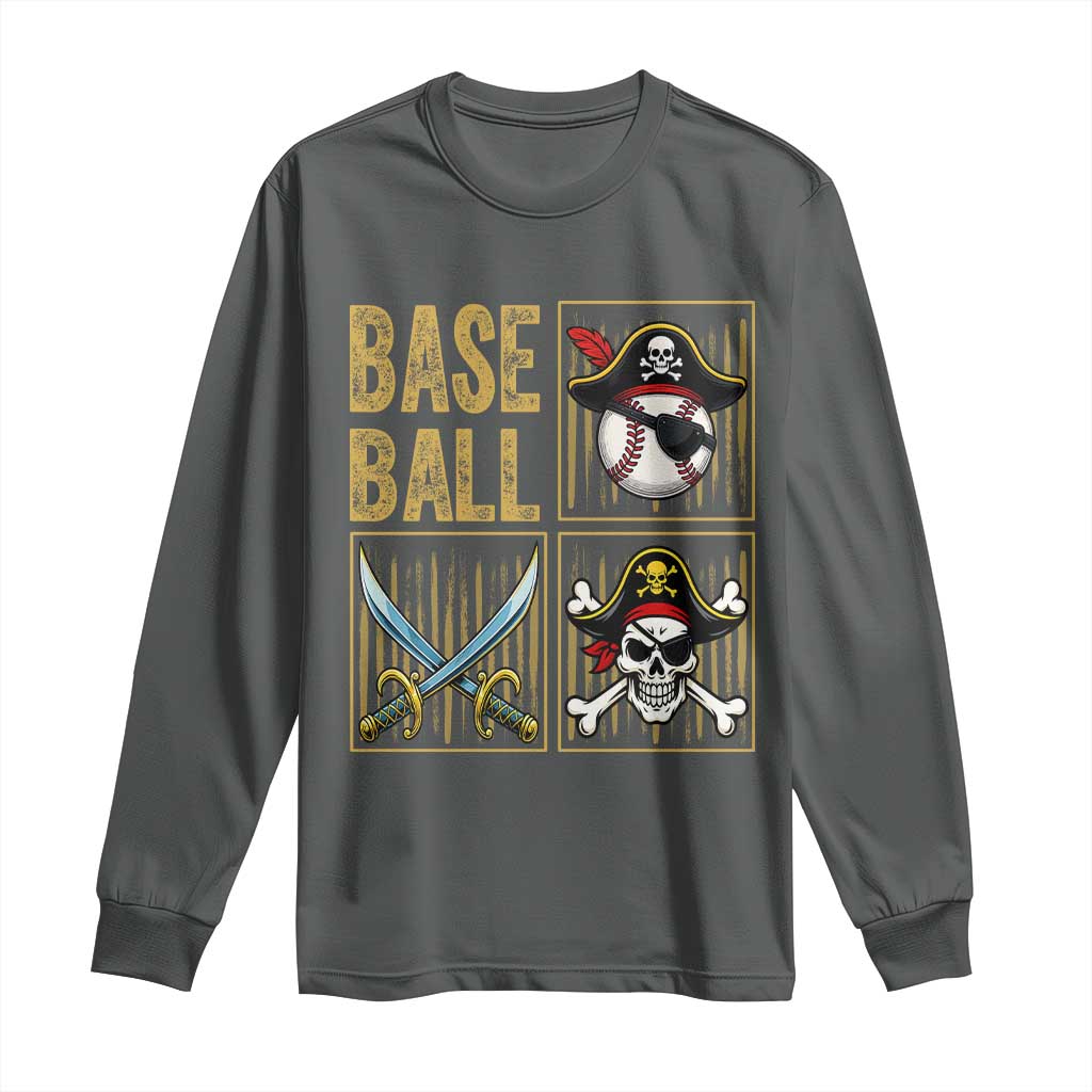 Funny Pirate Skeleton Baseball Long Sleeve Shirt Sports Lover Gifts - Wonder Print Shop