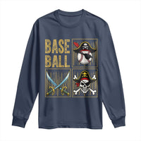 Funny Pirate Skeleton Baseball Long Sleeve Shirt Sports Lover Gifts - Wonder Print Shop
