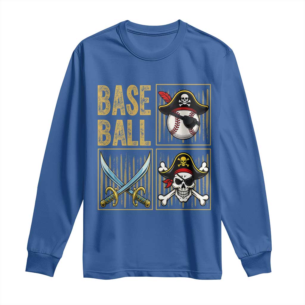 Funny Pirate Skeleton Baseball Long Sleeve Shirt Sports Lover Gifts - Wonder Print Shop