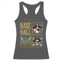 Funny Pirate Skeleton Baseball Racerback Tank Top Sports Lover Gifts - Wonder Print Shop