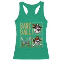 Funny Pirate Skeleton Baseball Racerback Tank Top Sports Lover Gifts - Wonder Print Shop