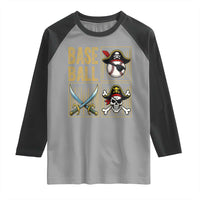 Funny Pirate Skeleton Baseball Raglan Shirt Sports Lover Gifts - Wonder Print Shop