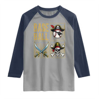 Funny Pirate Skeleton Baseball Raglan Shirt Sports Lover Gifts - Wonder Print Shop