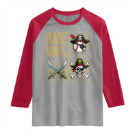 Funny Pirate Skeleton Baseball Raglan Shirt Sports Lover Gifts - Wonder Print Shop