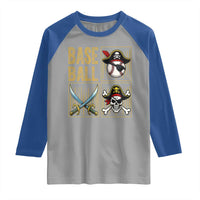 Funny Pirate Skeleton Baseball Raglan Shirt Sports Lover Gifts - Wonder Print Shop