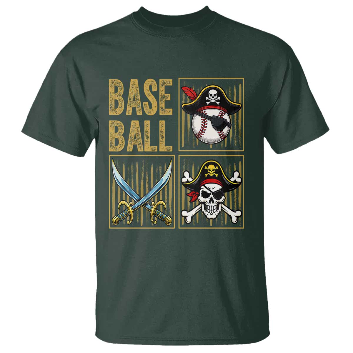 Funny Pirate Skeleton Baseball T Shirt Sports Lover Gifts - Wonder Print Shop