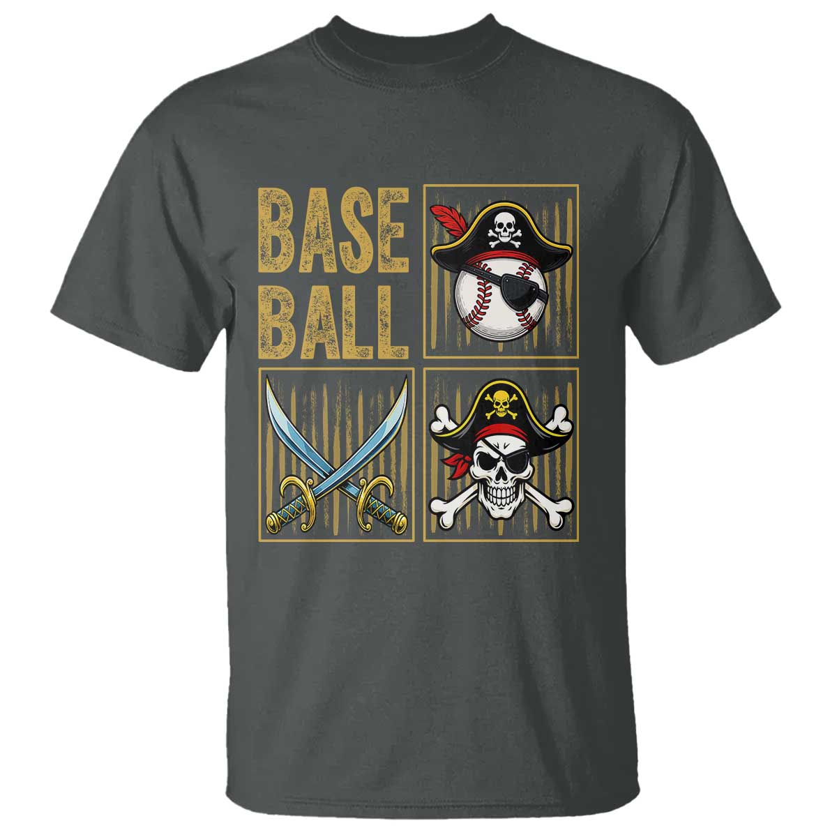 Funny Pirate Skeleton Baseball T Shirt Sports Lover Gifts - Wonder Print Shop
