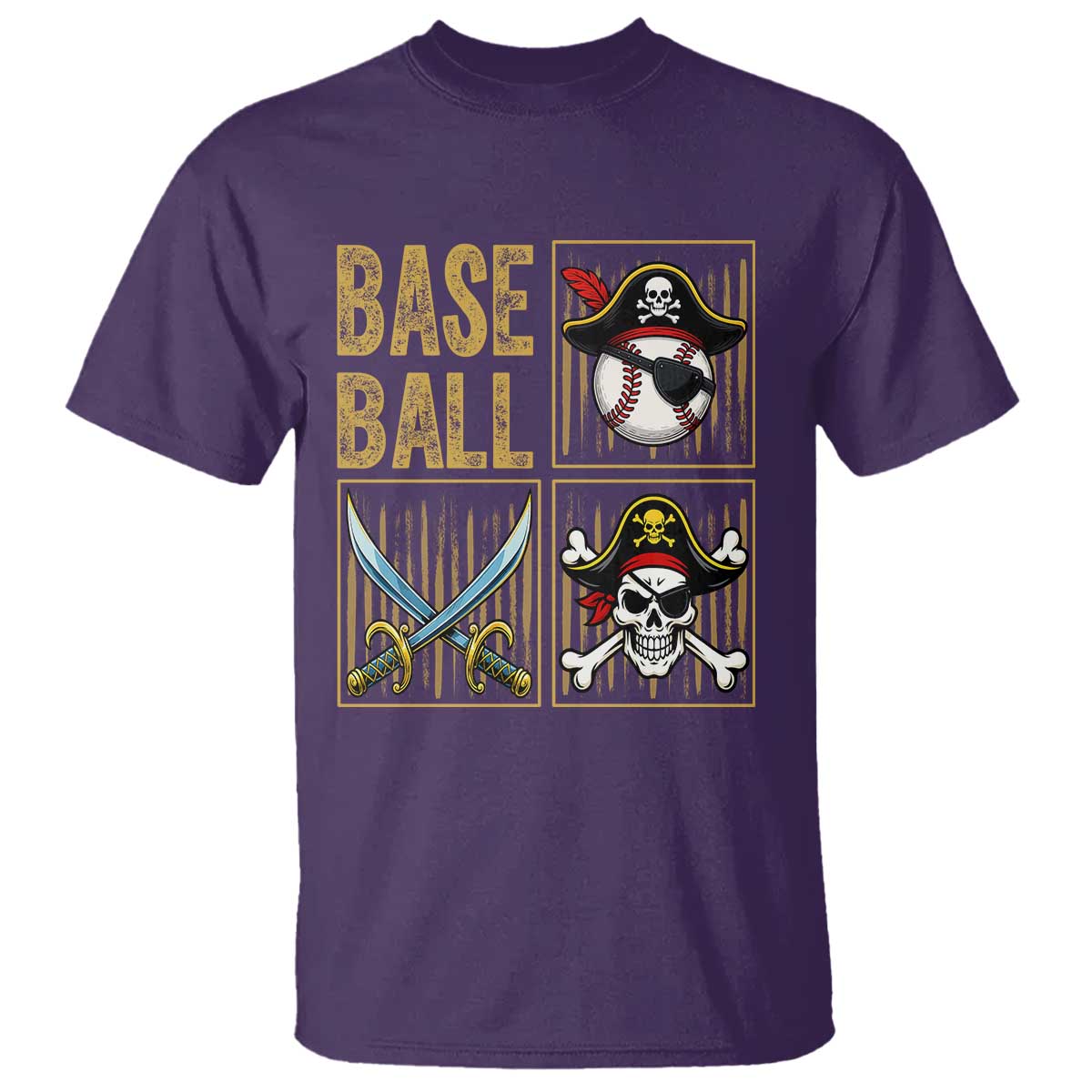Funny Pirate Skeleton Baseball T Shirt Sports Lover Gifts - Wonder Print Shop