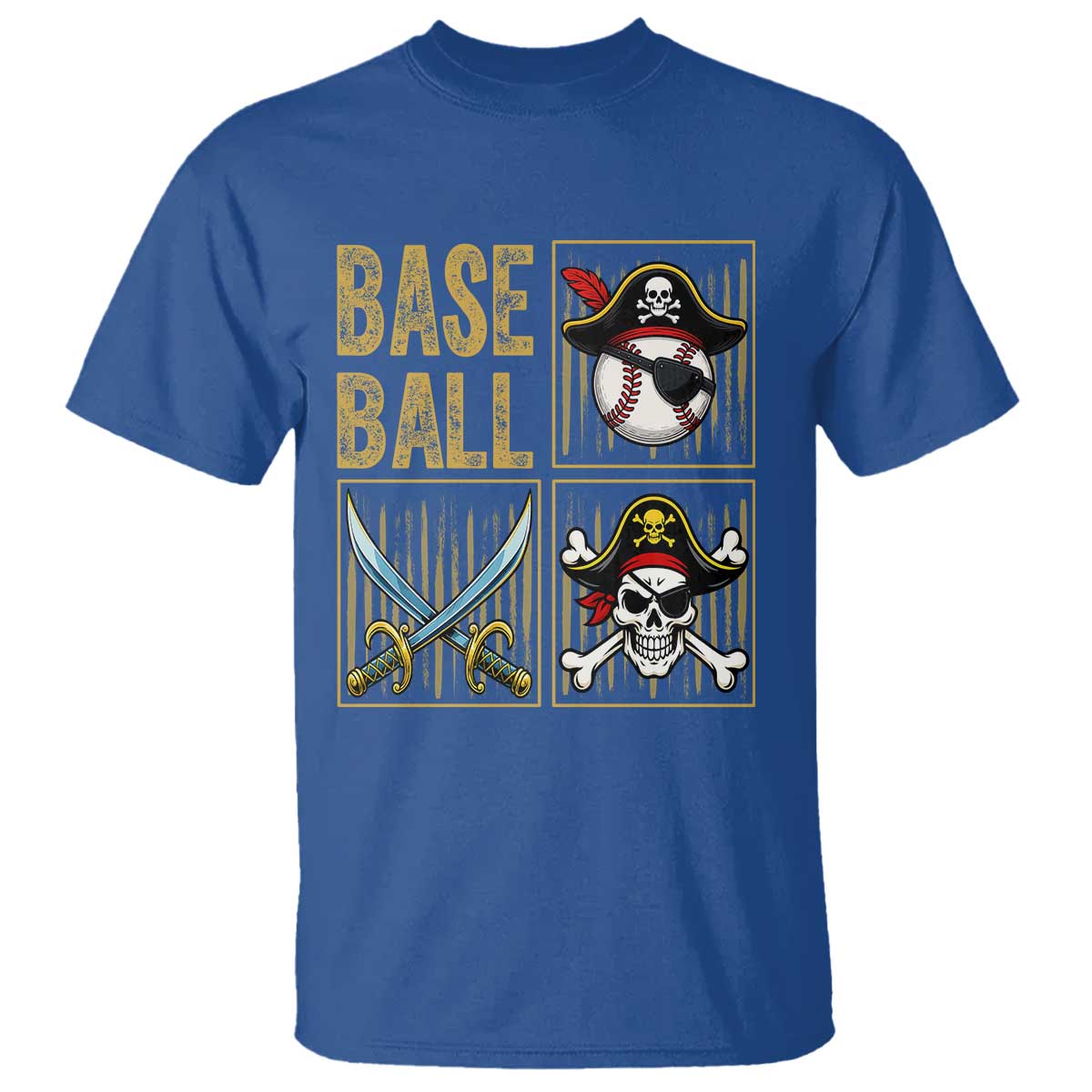 Funny Pirate Skeleton Baseball T Shirt Sports Lover Gifts - Wonder Print Shop