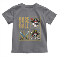 Funny Pirate Skeleton Baseball Toddler T Shirt Sports Lover Gifts - Wonder Print Shop