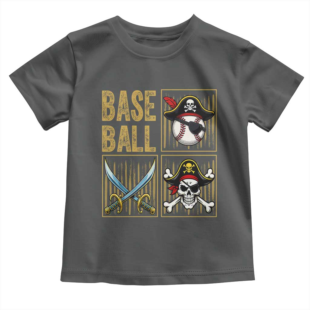 Funny Pirate Skeleton Baseball Toddler T Shirt Sports Lover Gifts - Wonder Print Shop